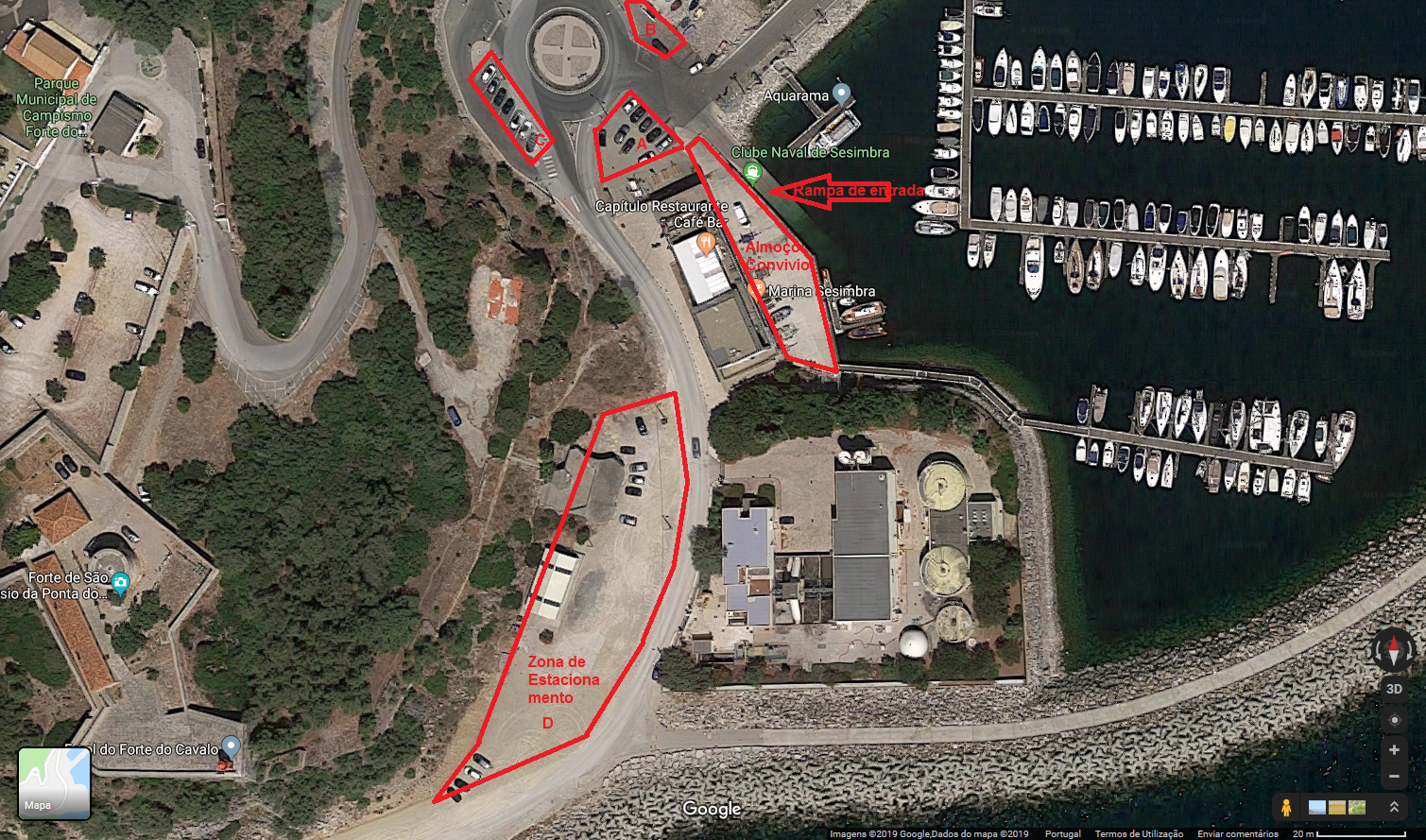 Zonas de Estacionamento, Concentração, Desembarque e Partida Cartaz OPEN CPK